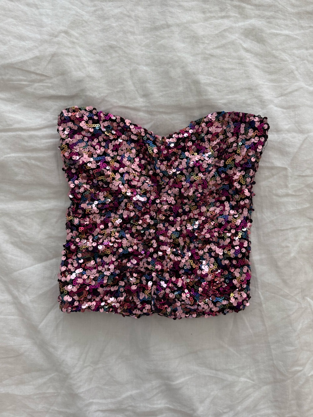 Zara Multicolor Sequin Bandeau Top